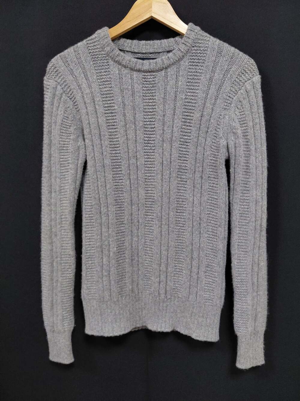 JACK SPADE NEW YORK Lambswool Sweater Gray Solid Knit Men Size S/P